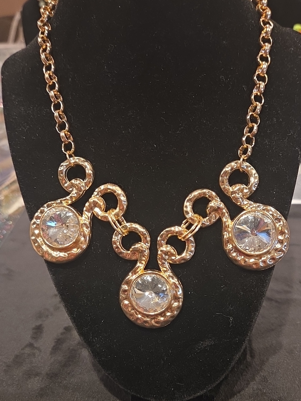 Gold-Tone Crystal Statement Necklace